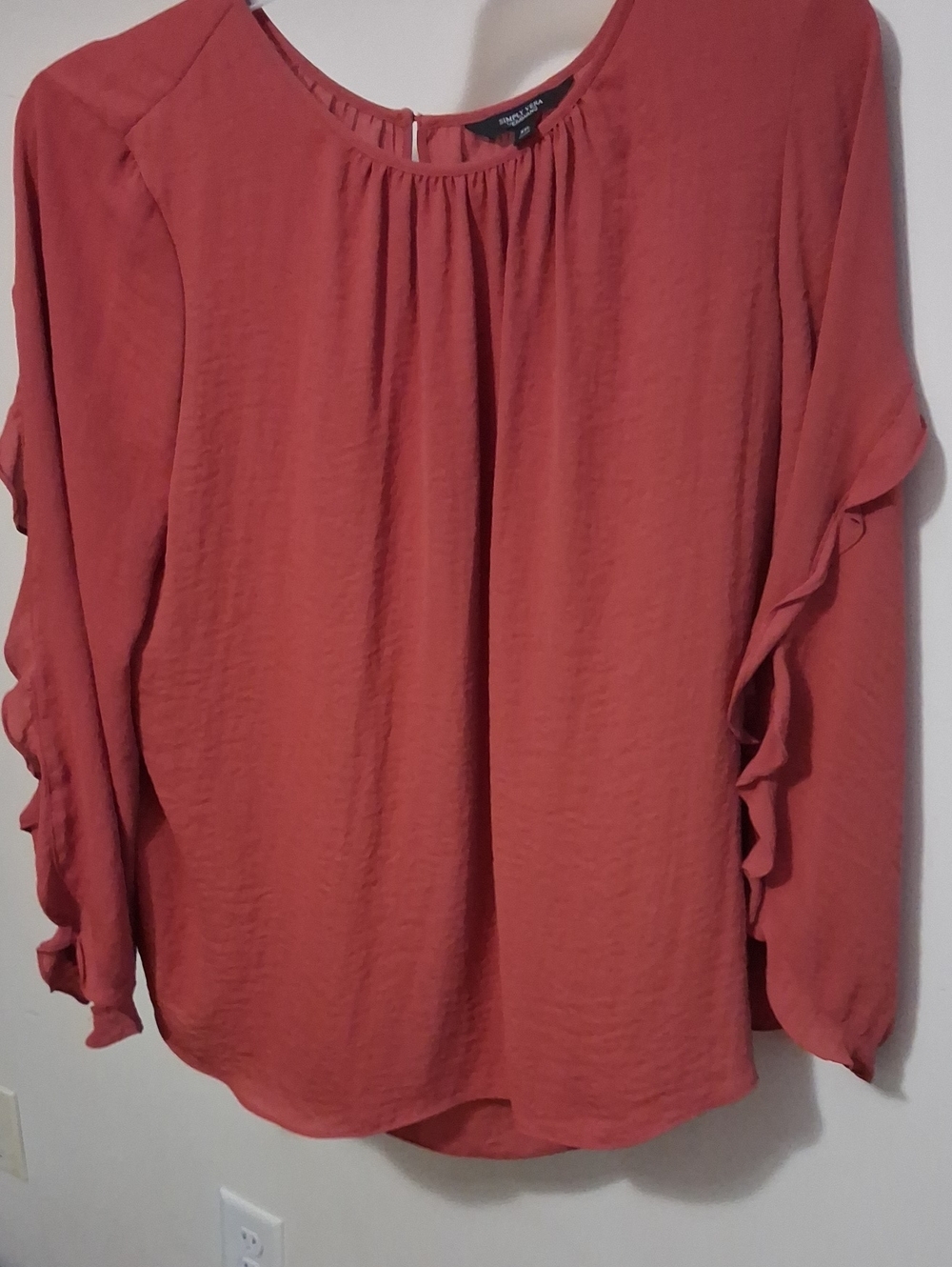 Van Heusen Coral Ruffle Sleeve Women’s Blouse